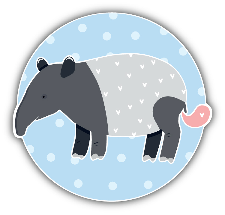 Urocza etykieta tapir zwierzęca zderzak samochodowy naklejka naklejka - Zdjęcie 1 z 1
