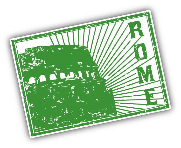 Calcomanía pegatina para parachoques de coche con estampilla verde alfombra de viaje Roma Italia Europa - Imagen 1 de 1