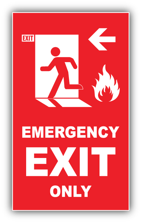 Emergency Exit Only Sign Car Bumper Sticker Decal | eBay