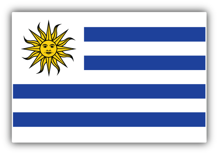 Autocollant pare-chocs de voiture drapeau mondial Uruguay - Photo 1/1